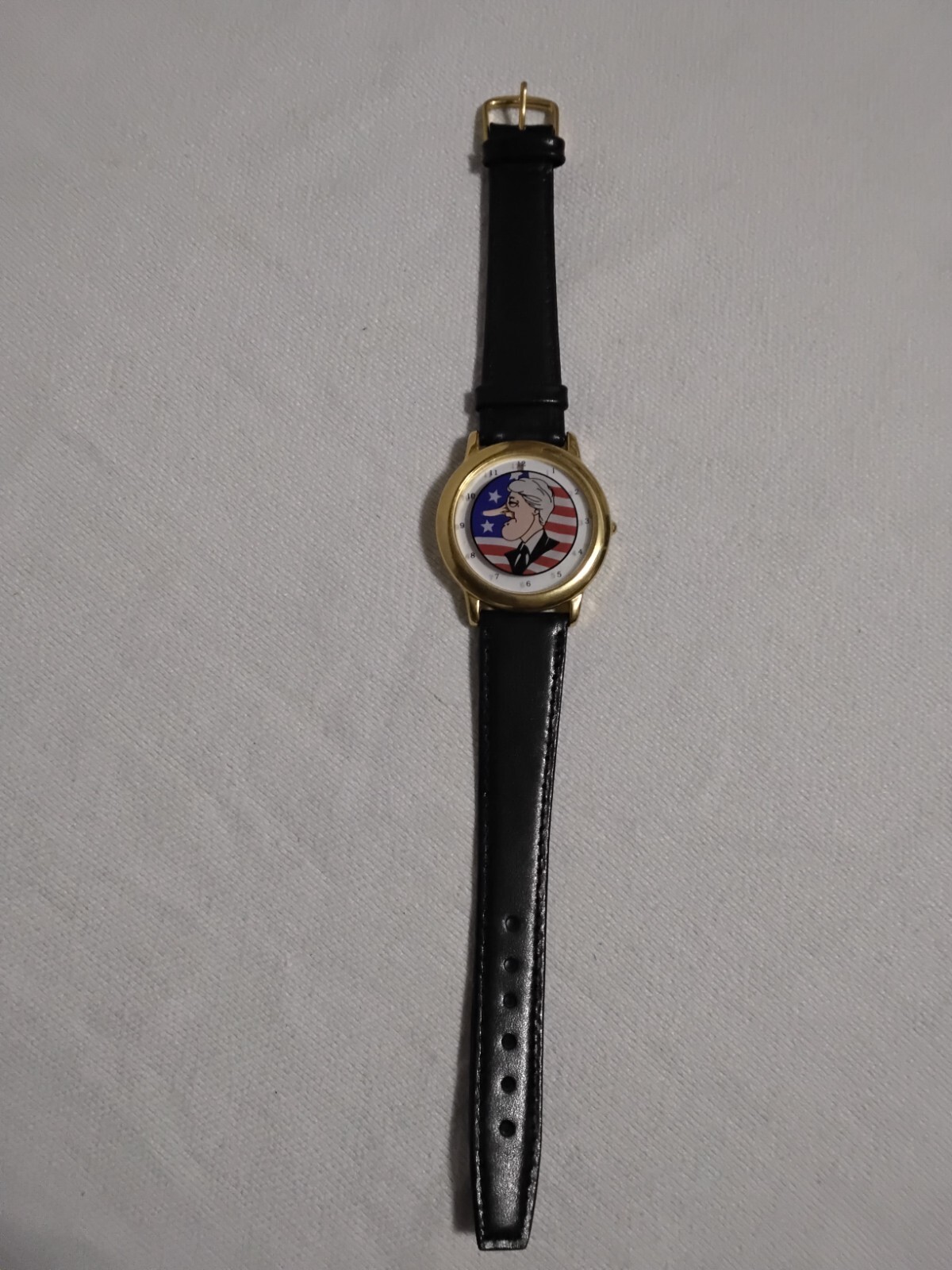 Vintage 90’s Bill Clinton Watch Nose Growing Liar 3D Dial Cartoon Character