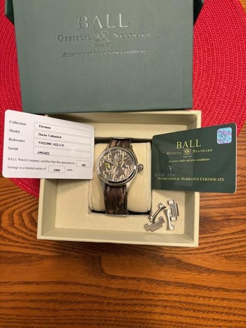 Ball Fireman Ducks Unlimited Camouflage Dial Limited Edition Box And Cards