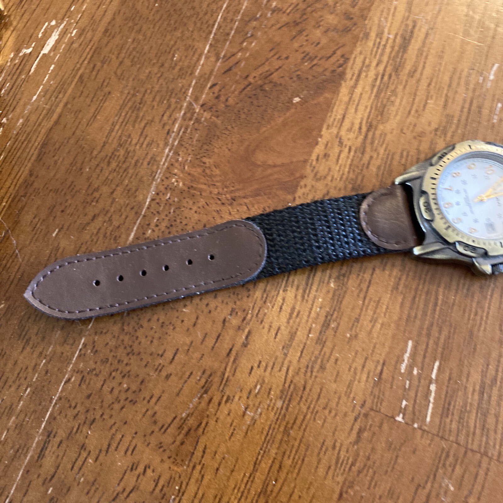 Milan Camper Style watch w Analog Date Dial Canvas Leather Band Works MLN37602W