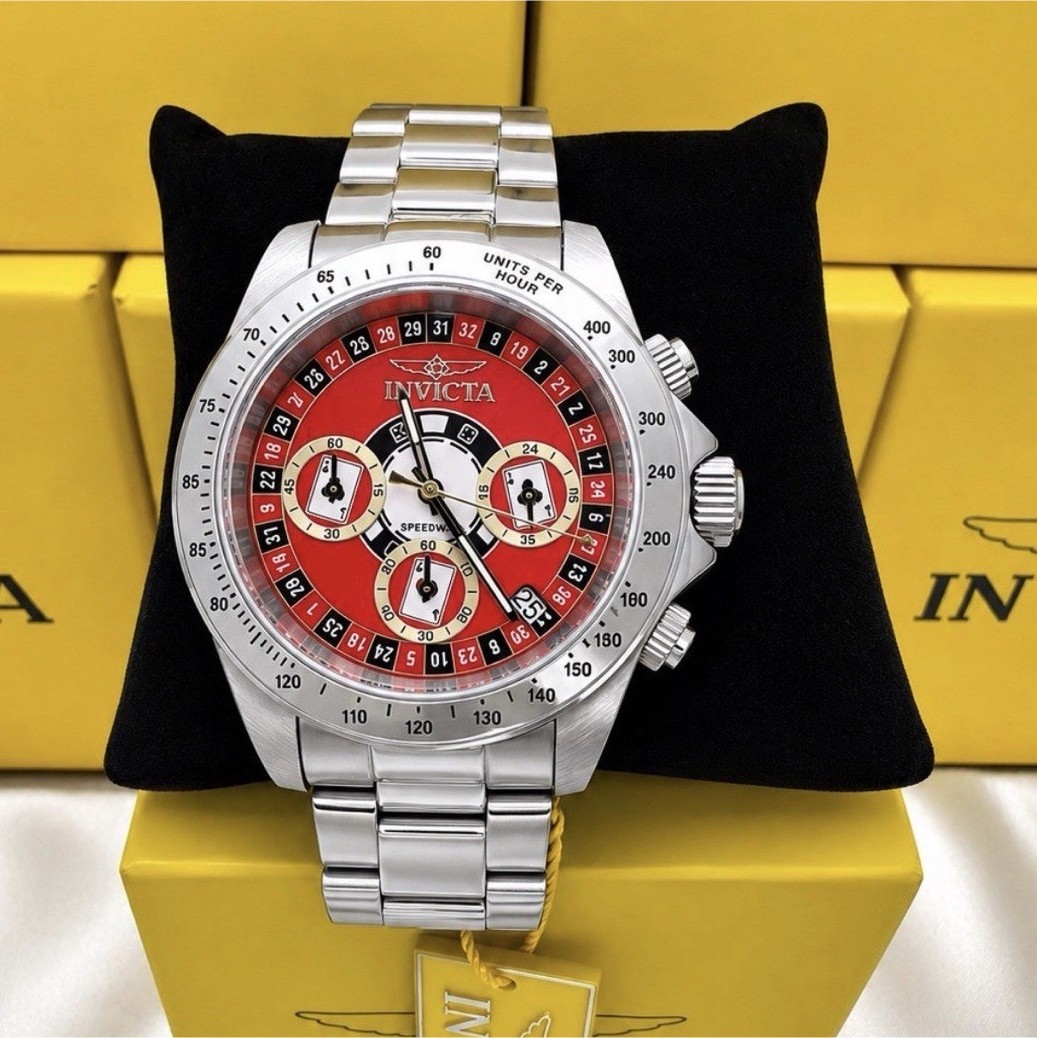Invicta Speedway Monte Carlo Men’s Quartz Chronograph Watch Red Dial Tachymeter