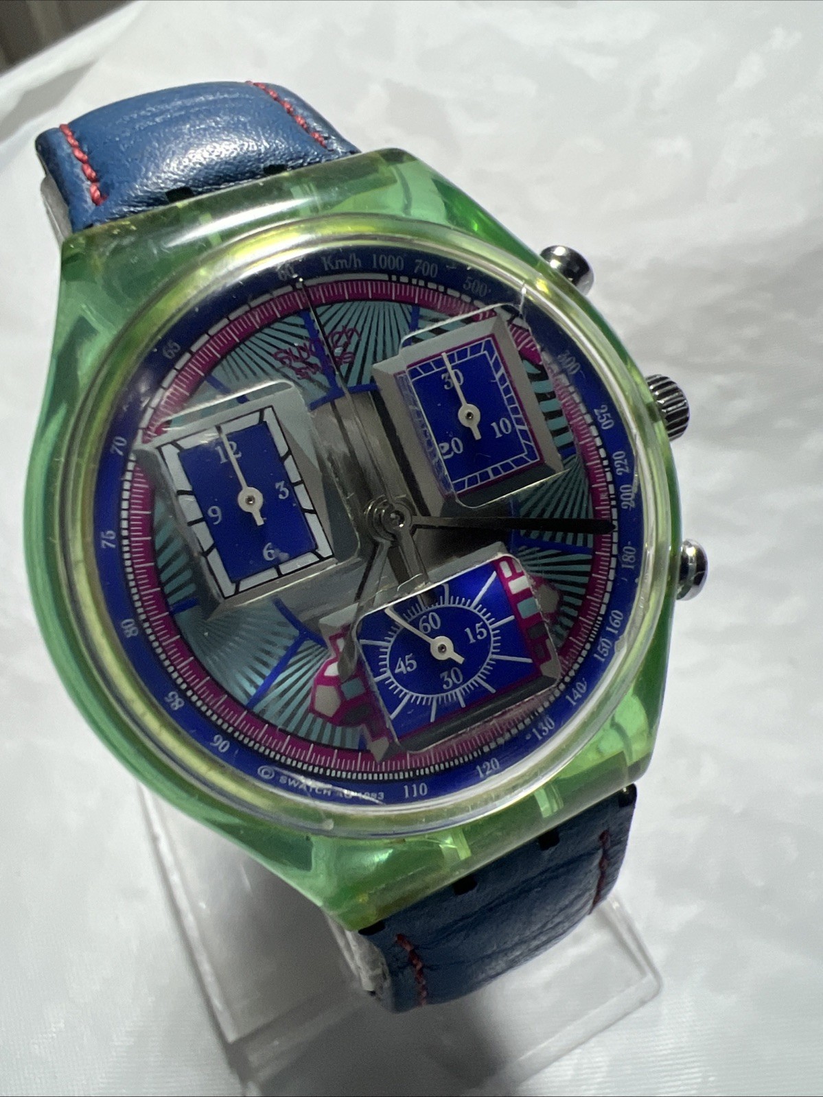Swatch SWISS Choreograph,(ECHODECO) SCN112,37mm, joyful Purple& Green Dial Motif