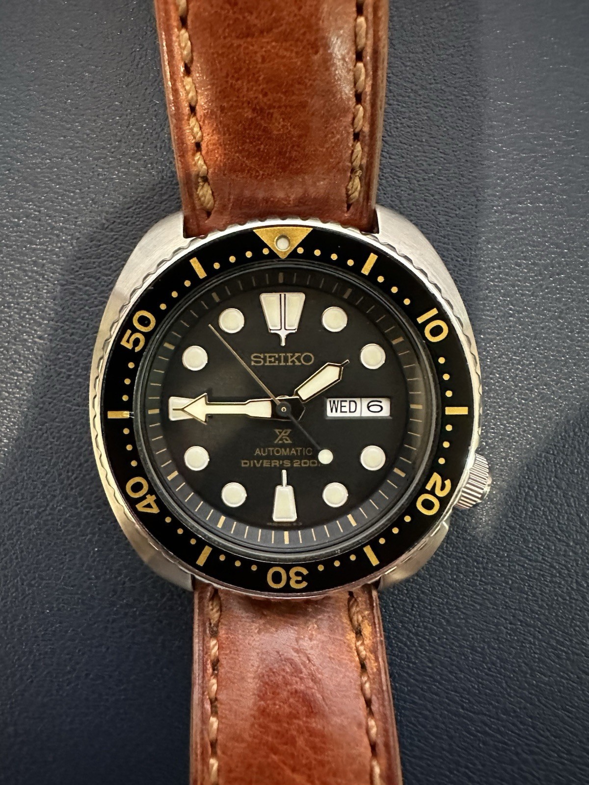 Seiko Prospex SRP775 Gilt Turtle Automatic Diver 200m Watch 4R36 – Leather Strap