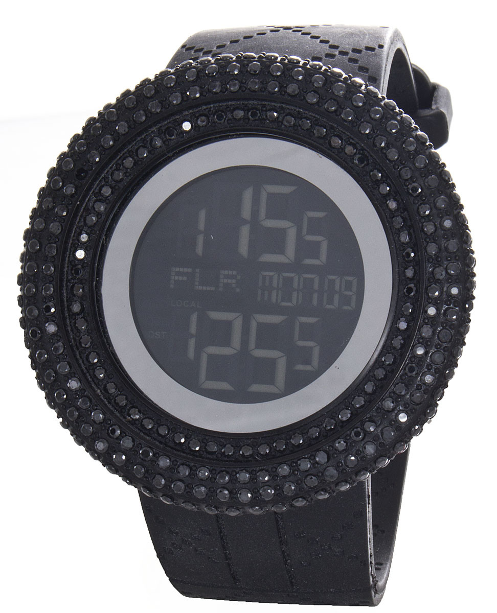 Kings Master Men’s LED Display Digital Quartz Black Rubber Strap Watch