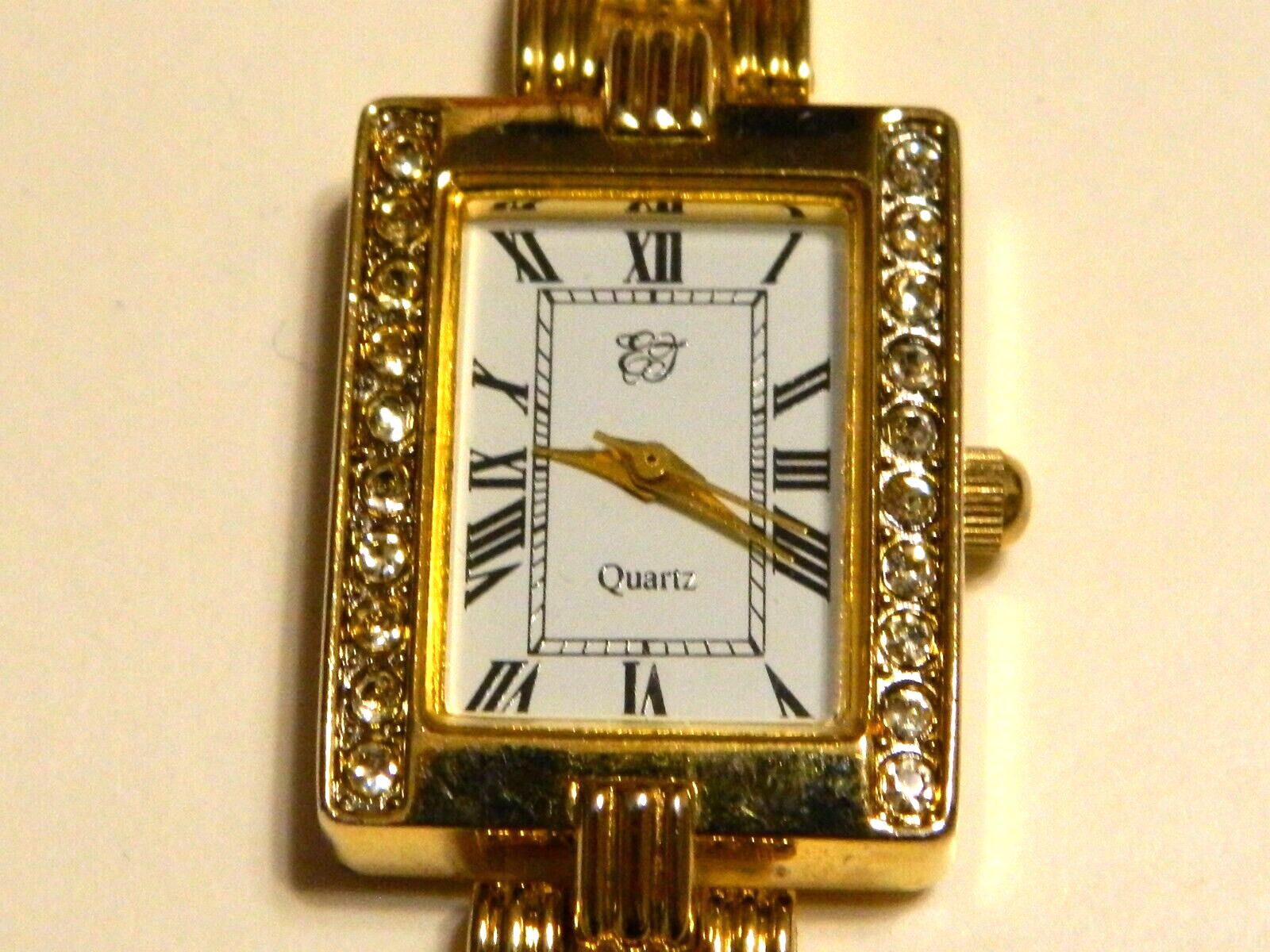 Elizabeth Taylor White Diamonds Collection Quartz Gold Tone Watch PERFECT BLING