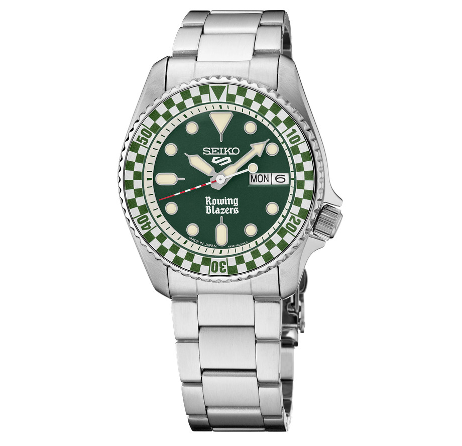 Rowing Blazers x Seiko 5 Sports Green Dial Auto Day/Date Steel Bracelet