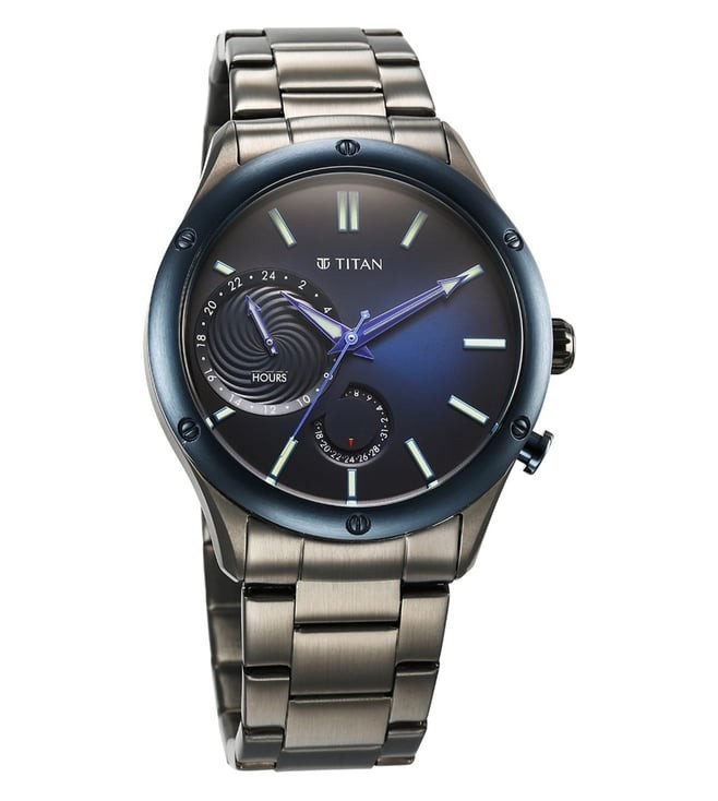 Titan Stellar Regalia Protostar Blue Dial Grey Steel Automatic Mens Watch