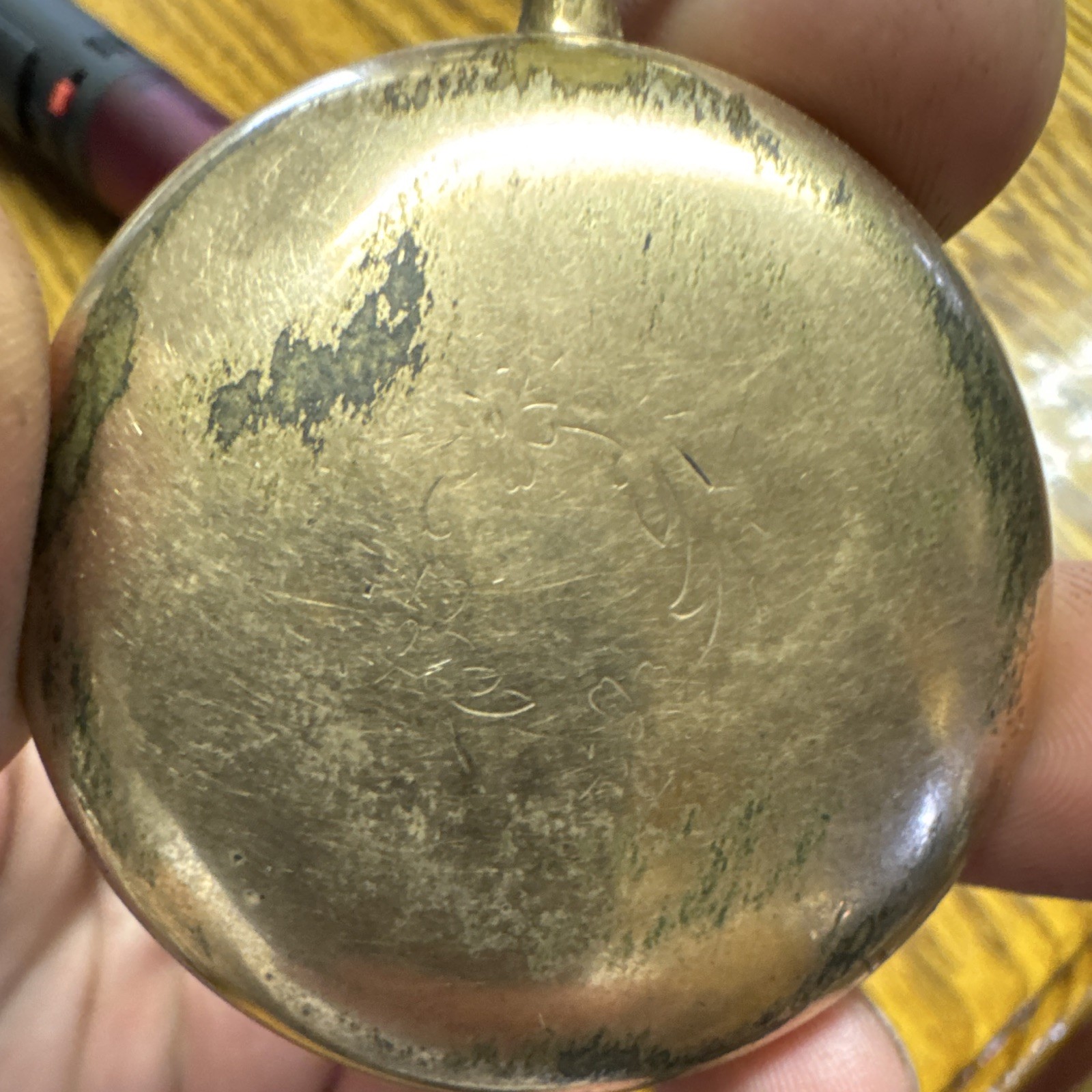 Elgin Gold Filled Yellow Gold Open Face Pocket Watch White Dial Arabic, Seconds