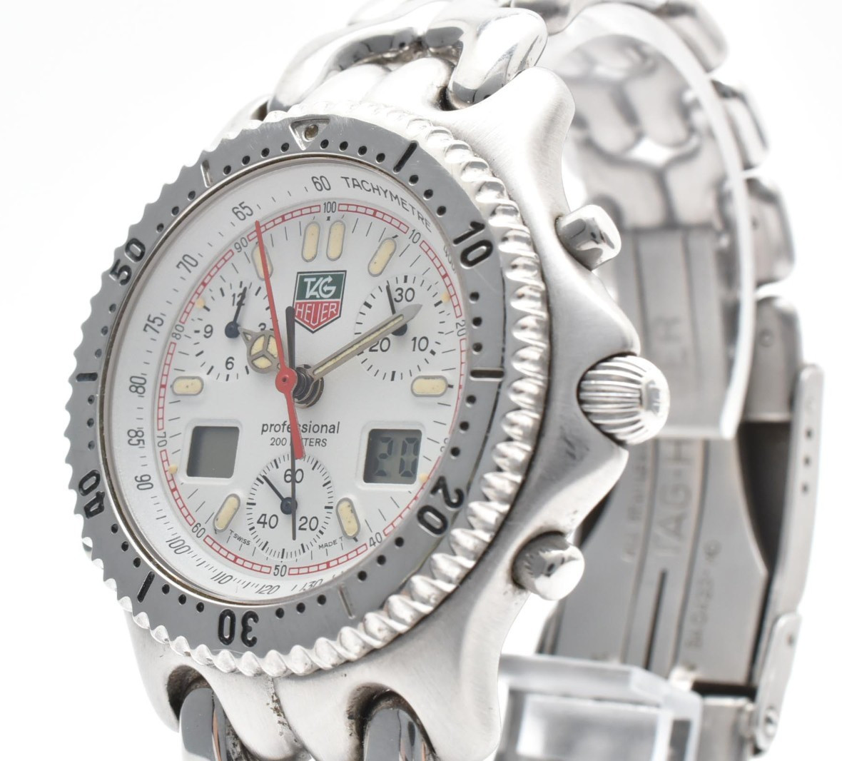 Read!! TAG HEUER SEL CG1111-0 Chronograph Senna white Dial 38mm Qz Men’s Watch