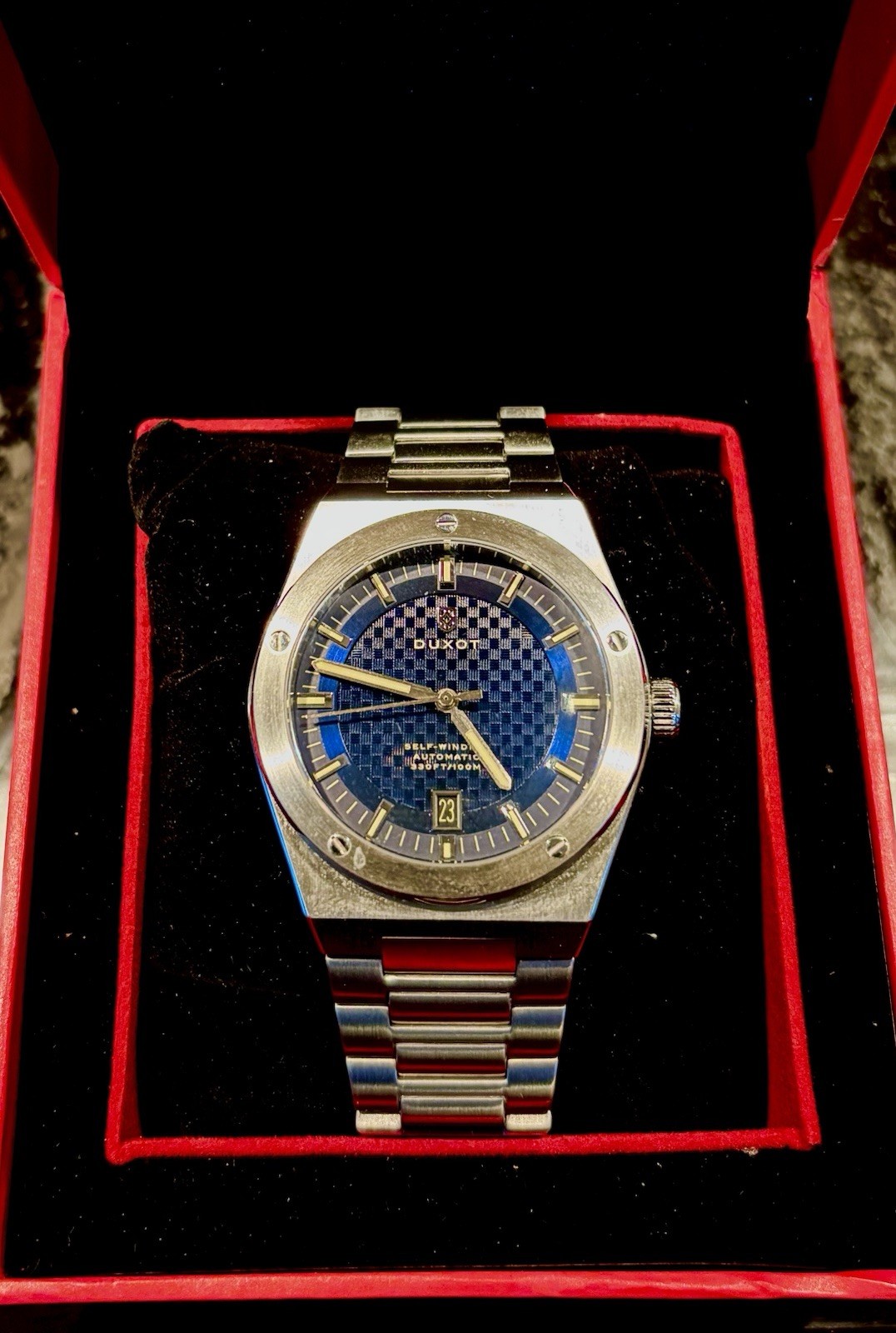 DUXOT Bastia Automatic Date Blue Dial Steel Bracelet 40mm with Box and Manual