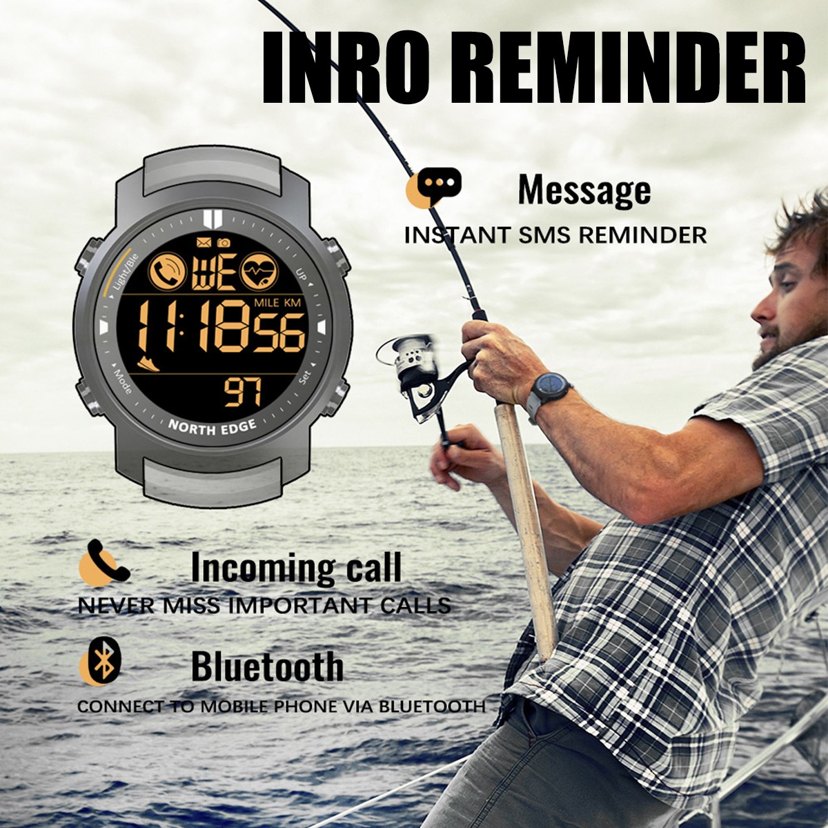 Men Sport Tactical Smart Watch Waterproof Outdoor WristWatchFor iPhone Samsung