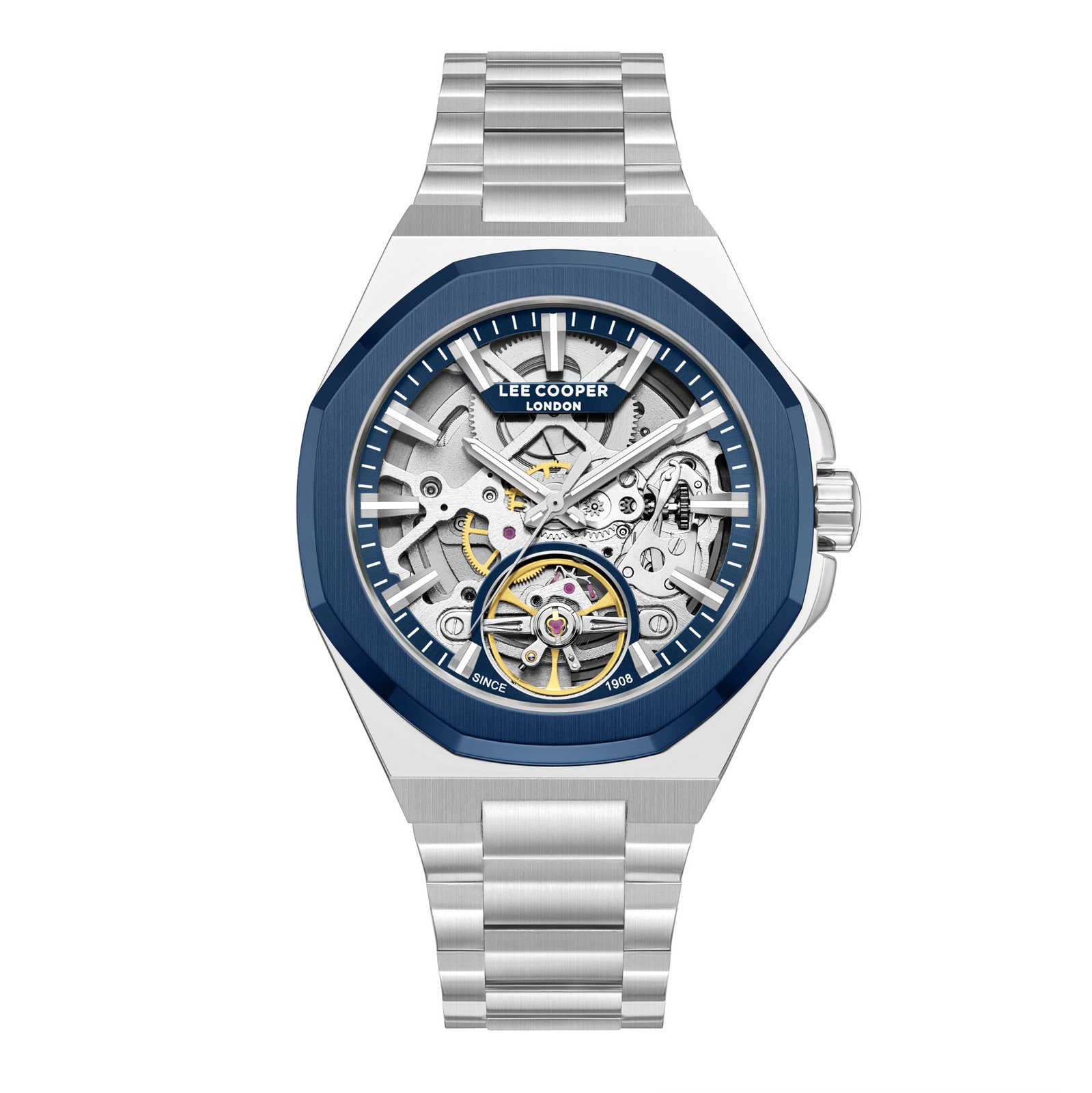 Lee Cooper Men’s Automatic Watch | Dark Blue Dial, Silver, 43mm, 50 m (5 ATM)