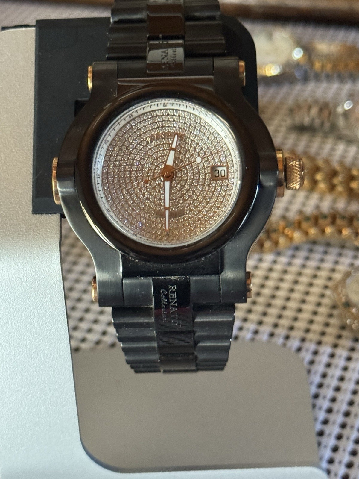 Renato 2 Ct. Diamond Beast Swiss ETA Automatic S S IP Plating