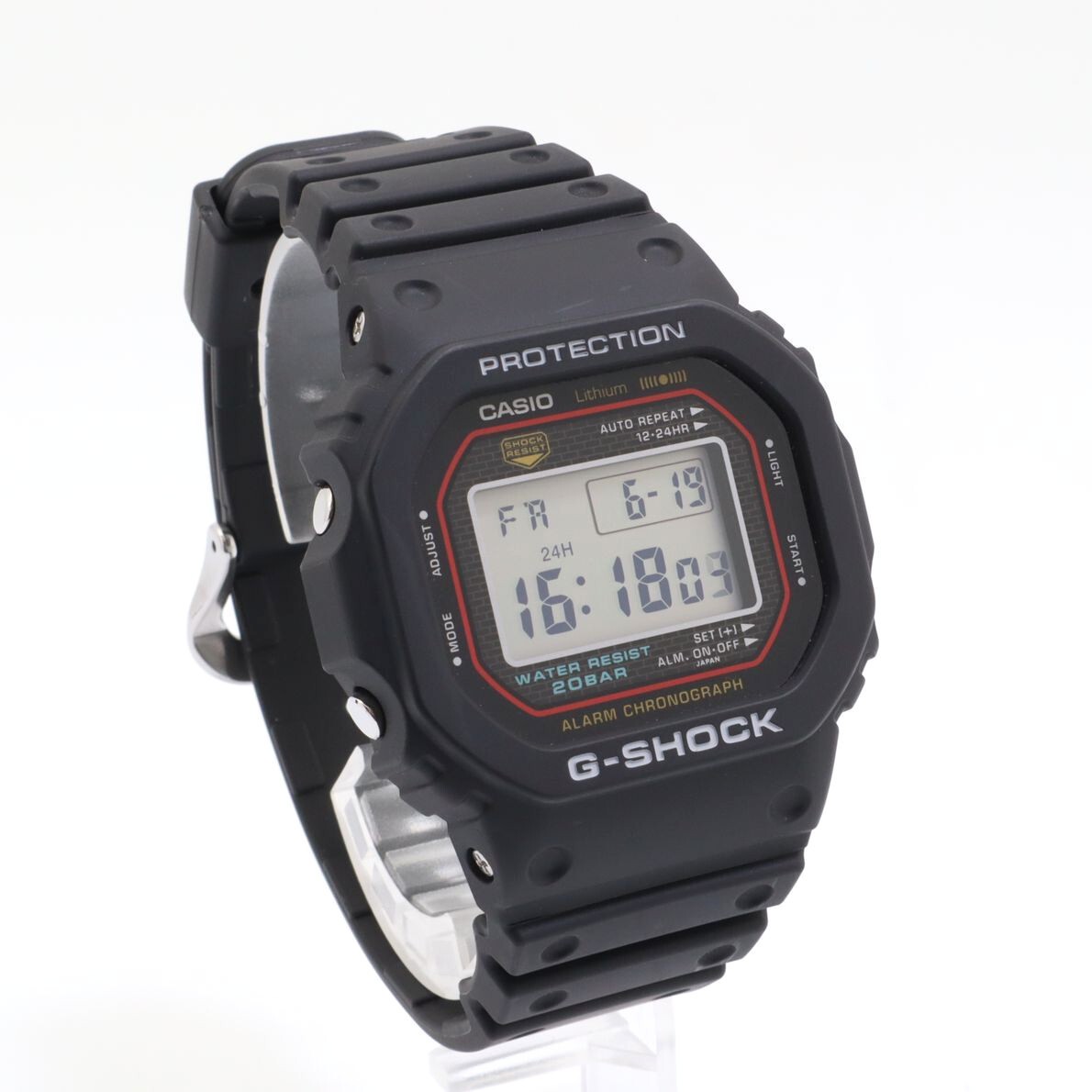 Casio G SHOCK Watch Reissue Model Quartz Black Red Men’s DW 5000R 1AJF