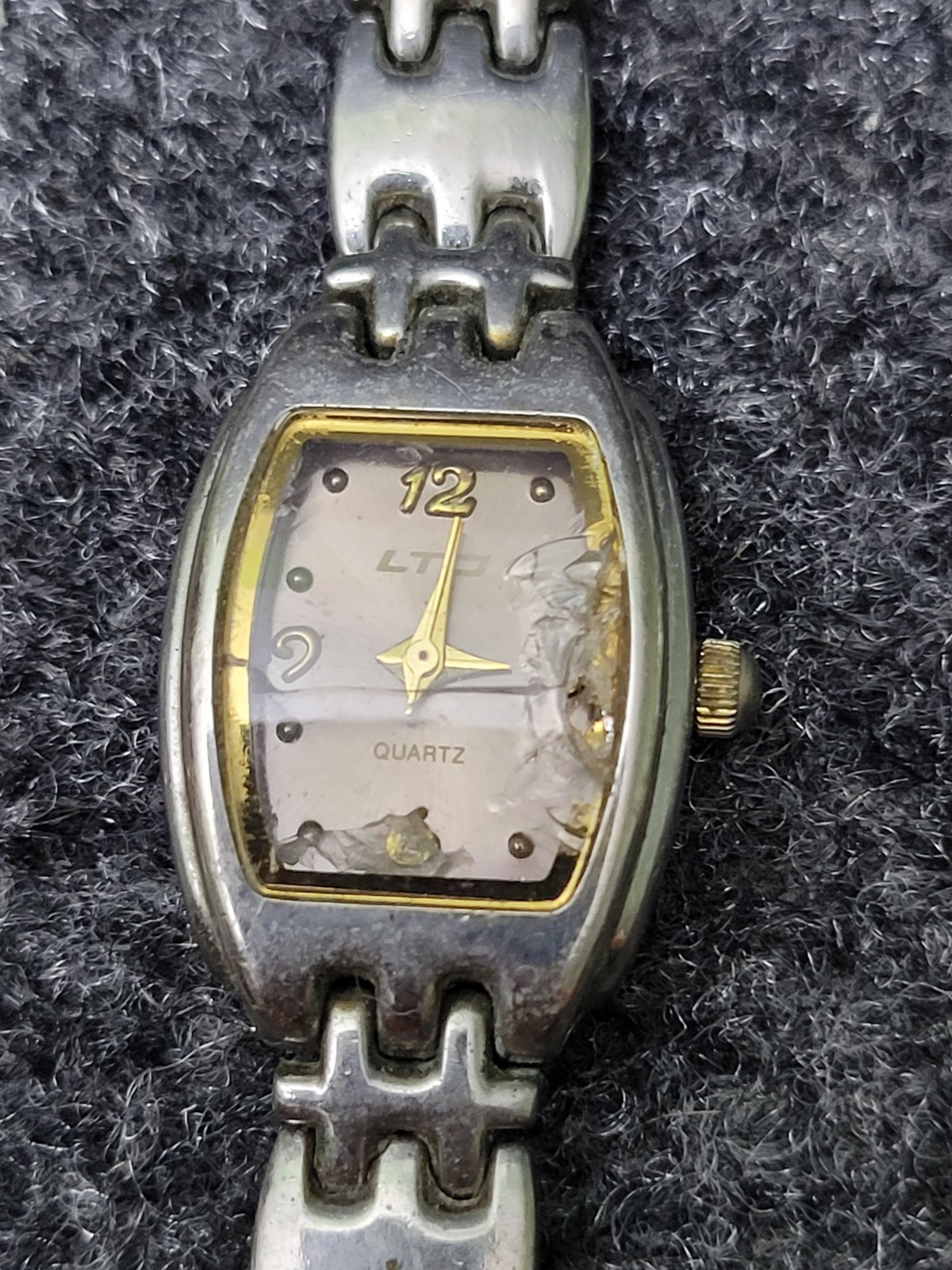 LTD Womens Watch LTD001 Quartz Tonneau Gray Dial Silver Metal Bracelet