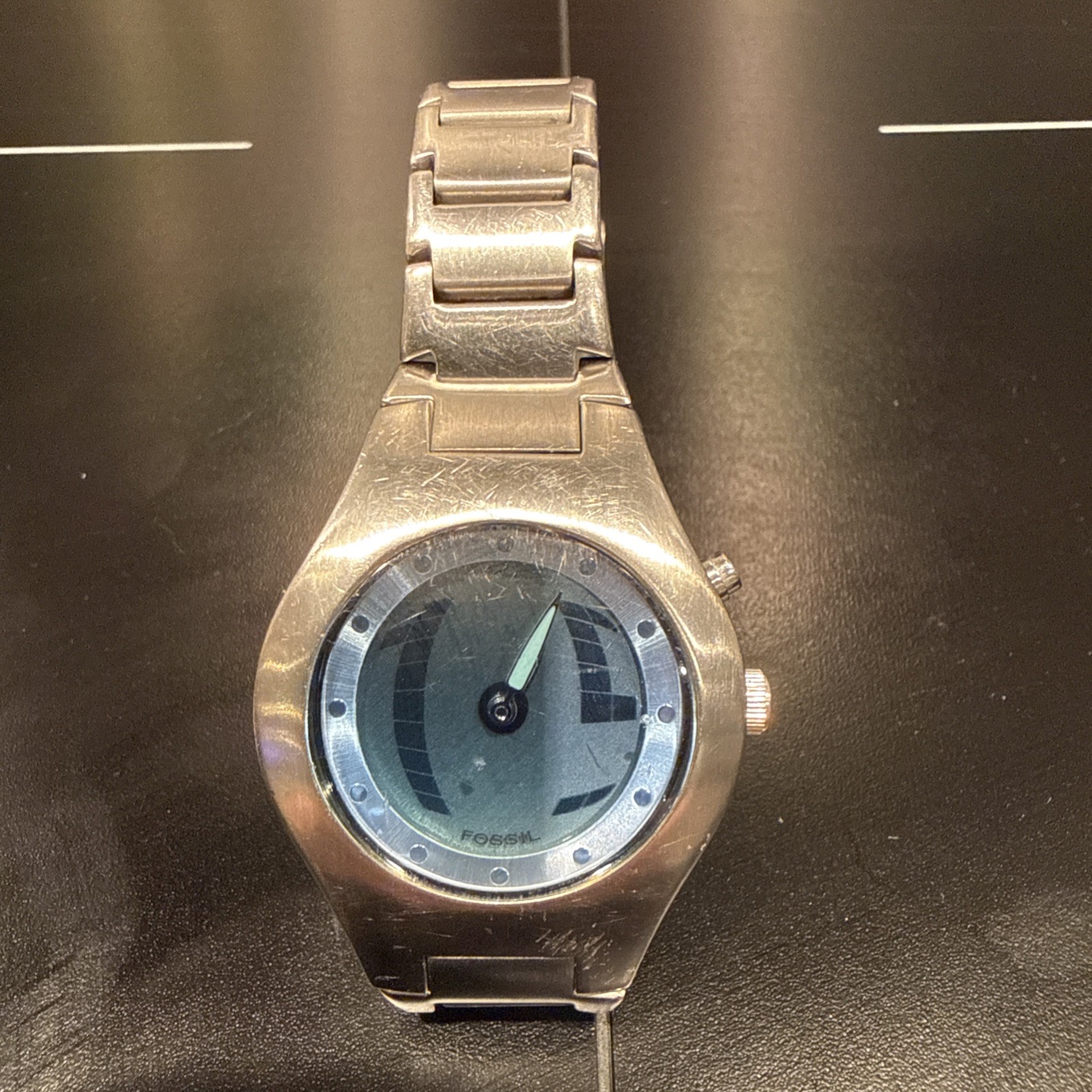 Rare Y2K FOSSIL Big Tic JR-8096 Blue Quartz Animated Watch working new battery