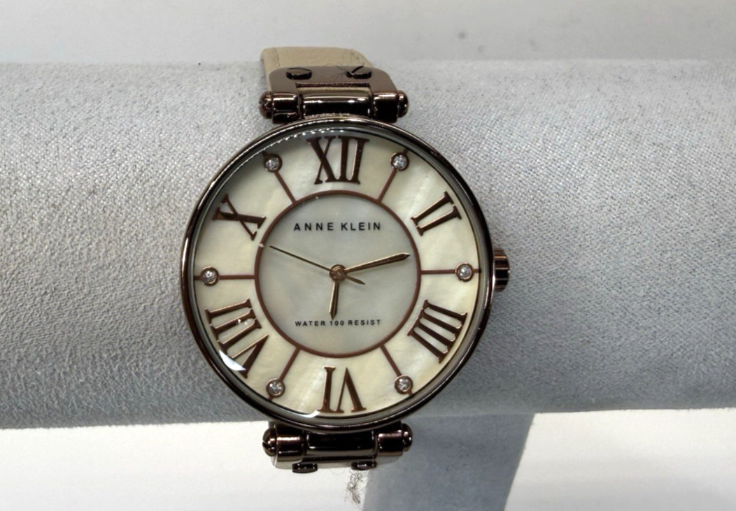 Large Dial face Anne Klein Mocha and Tan tone watch/wristwatch
