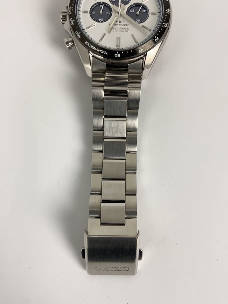 SEIKO Solar Wristwatch Analog Stainless White V175 0FA0