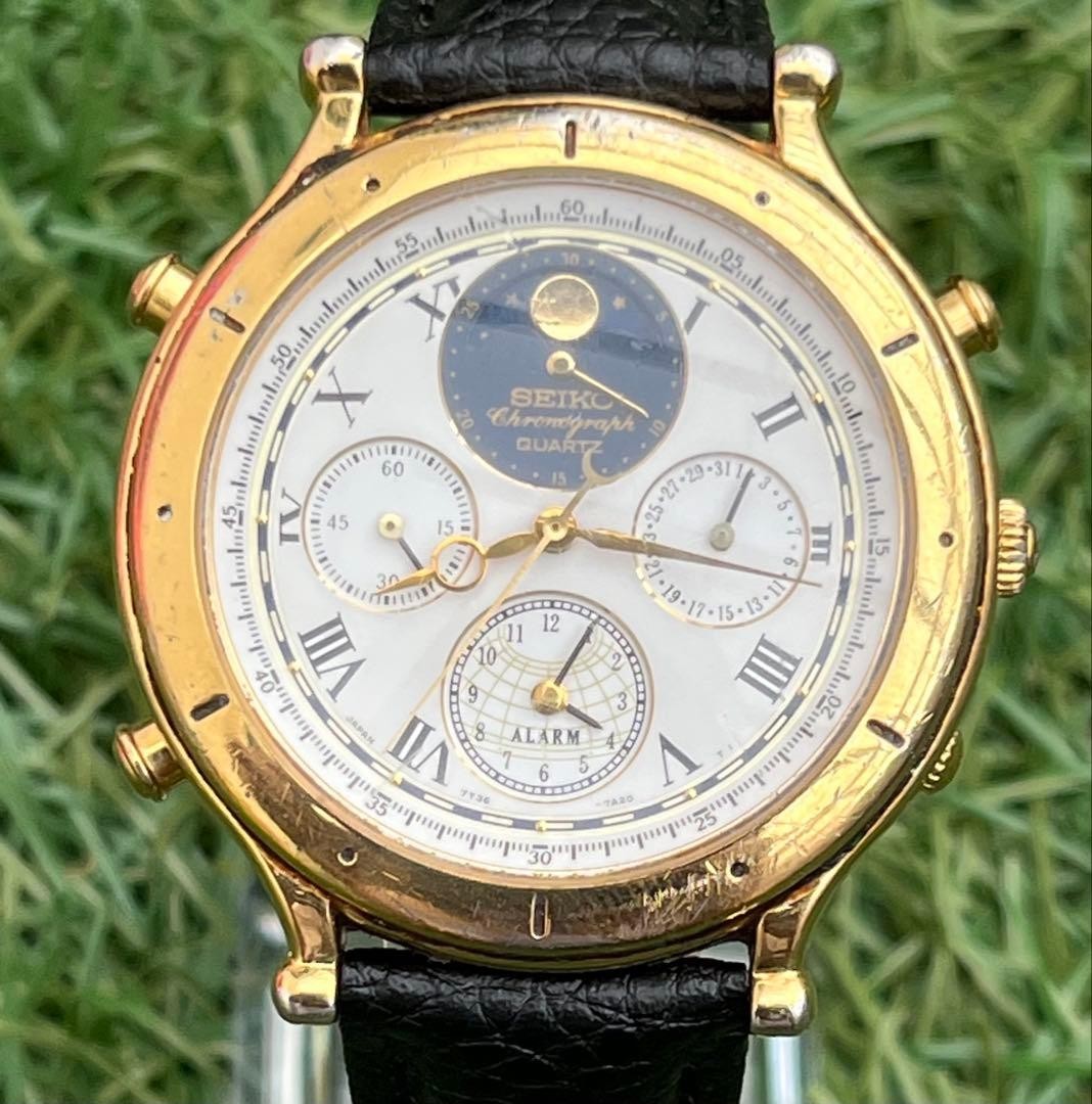 SEIKO Moon Phase Chronograph Vintage Wristwatch