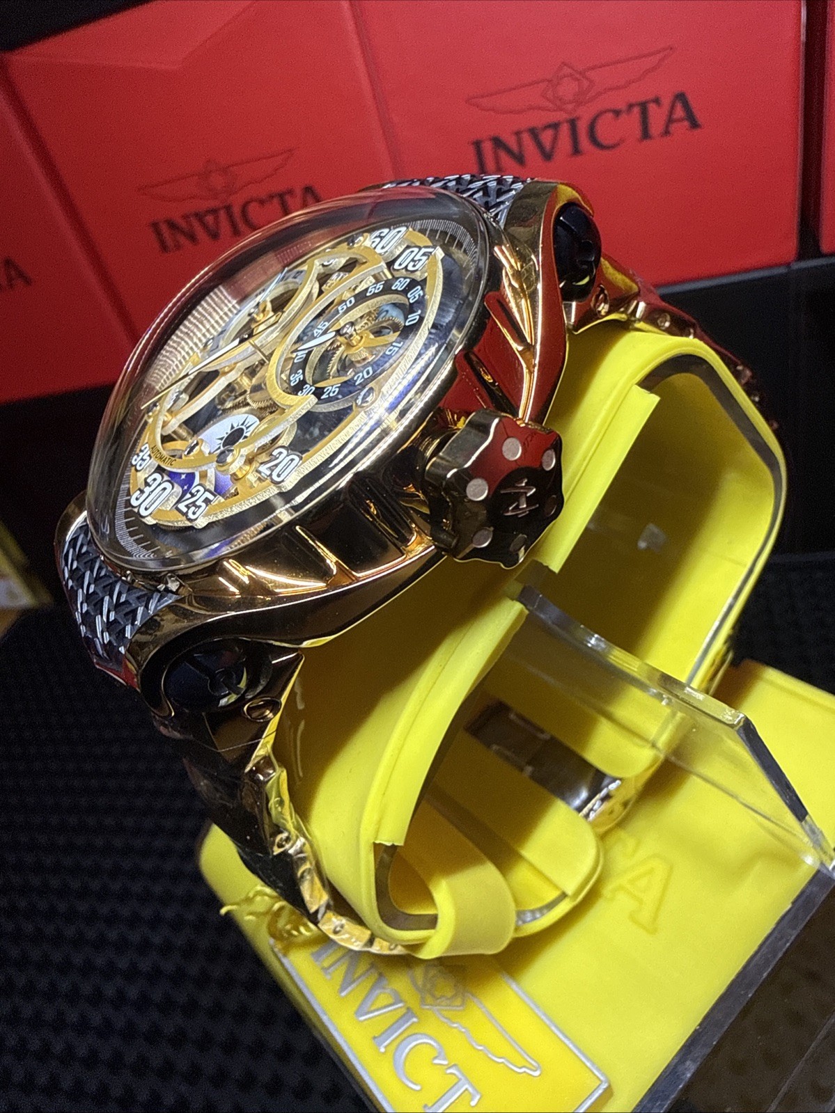 Invicta RESERVE Grand Dome Automatic Men’s 49mm Gold Skeleton dial 50268