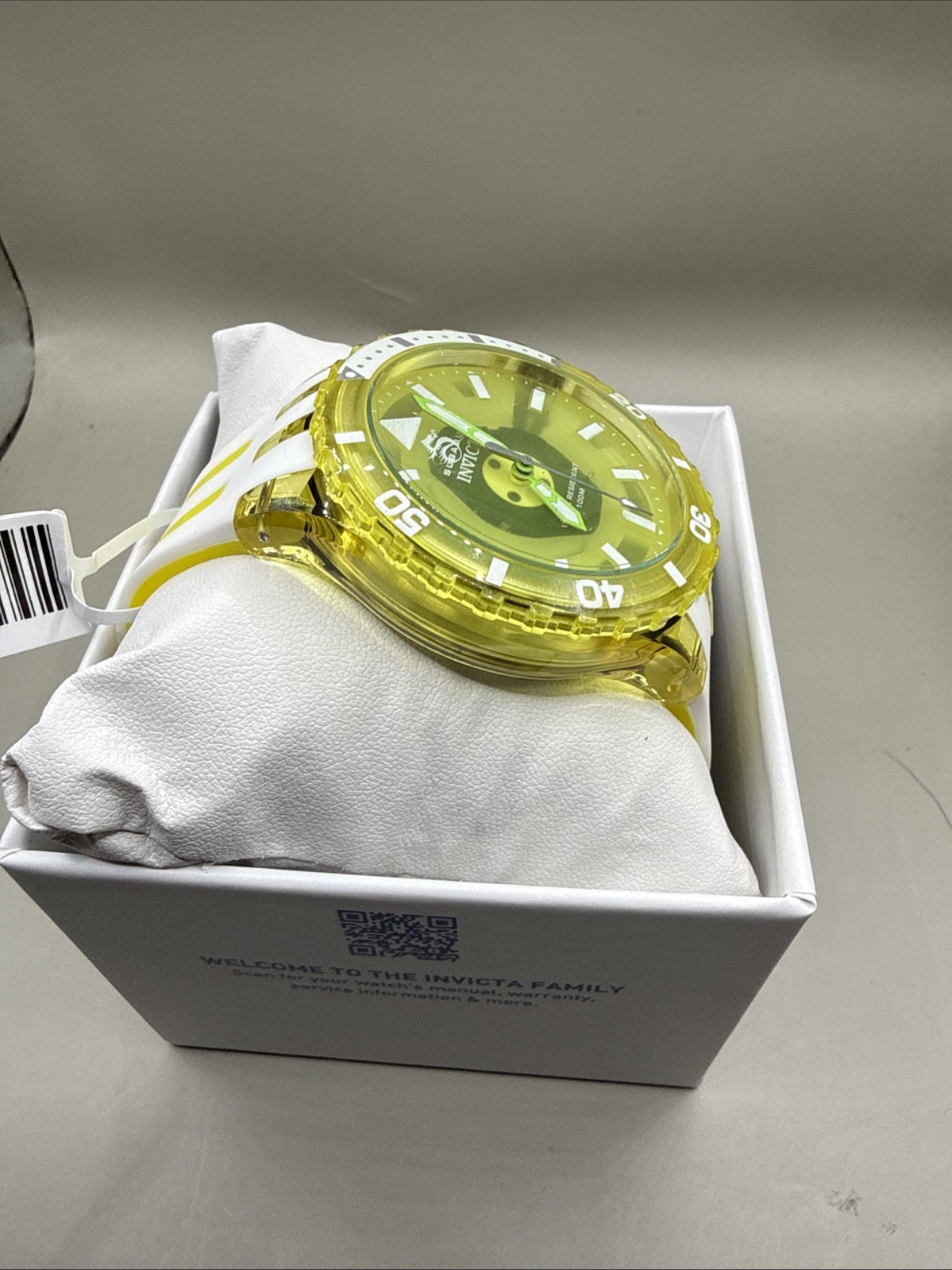 Invicta Subaqua Men’s 44mm Watch Transparent Yellow Green Silicone Sport 69451