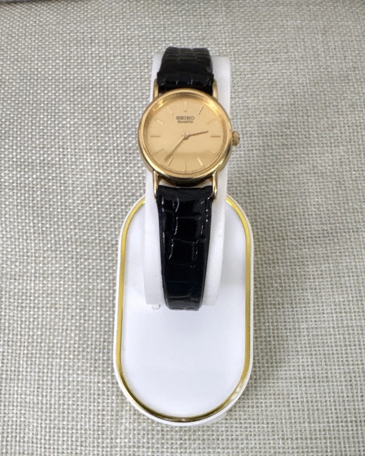 Reloj Seiko para Mujer de Cuarzo Analógico Tono dorado 24 mm Con Correa de Cuero