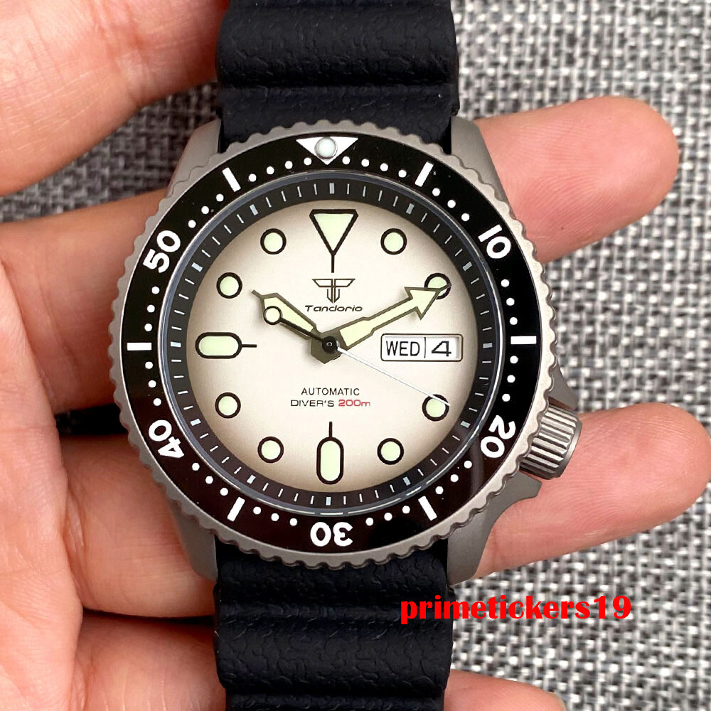 Tandorio NH36 41mm Titanium 20bar Automatic Men’s Watch Week Date Rotating Bezel