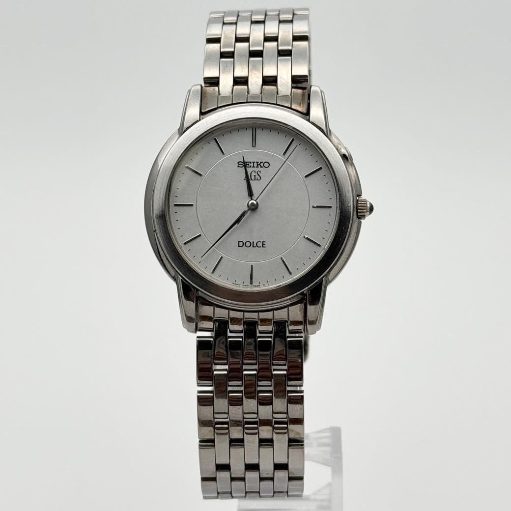 Seiko Dolce AGS 4M21-0A20 Kinetic Quartz Silver Dial Watch