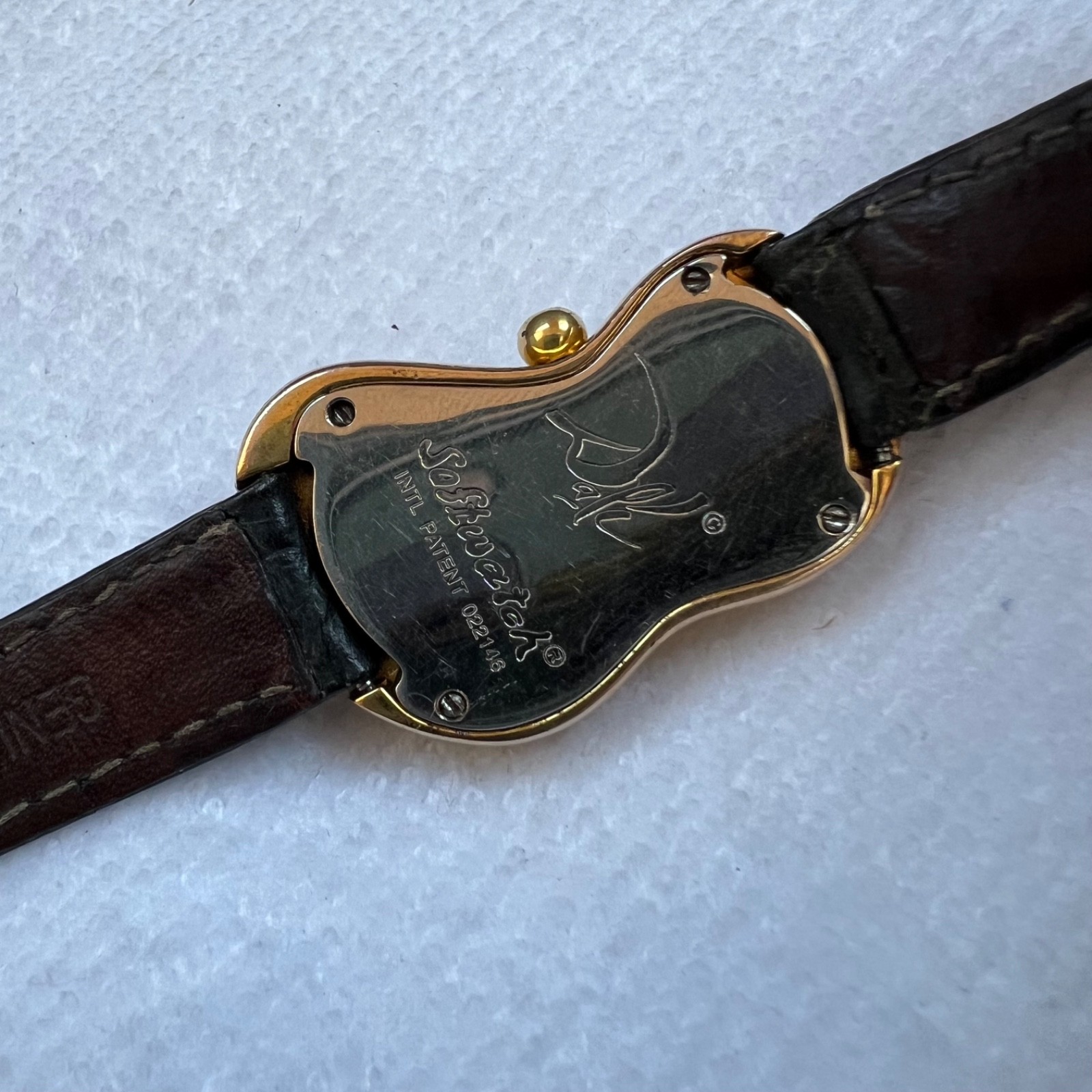 Vintage 1990s Exaequo Softwatch Salvador Dali Melting Watch Gold Tone Rare