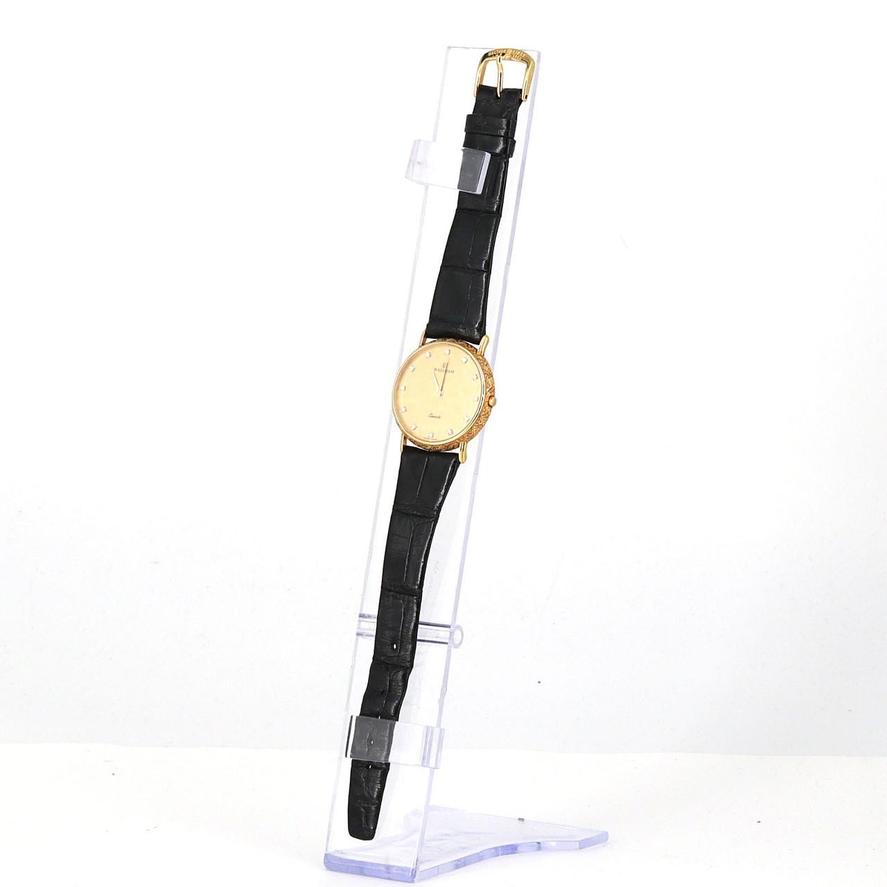Authentic [Unserviced – Value Price] Waltham Classic YG 12P 94180.26 YG Quar…