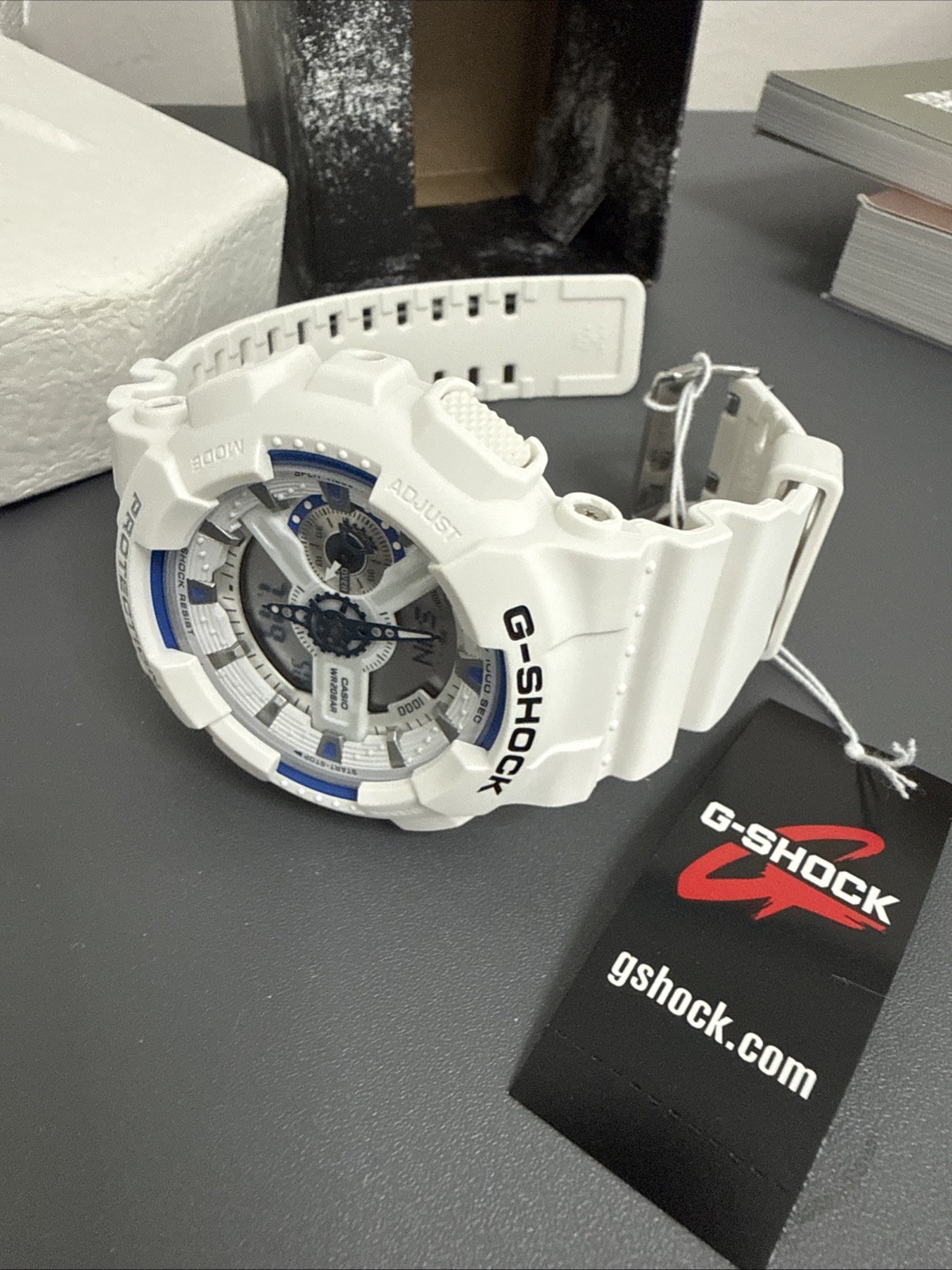 Casio G-Shock GA110HDS-7A Hidden Glow White Analog Digital Watch GA-110 New