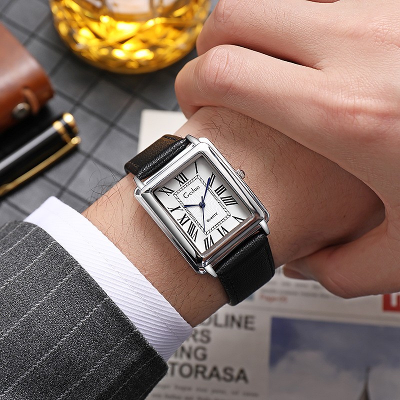 Vintage Watches for Men – Classic Tank Square Analog Watch, Mens Dress Watches