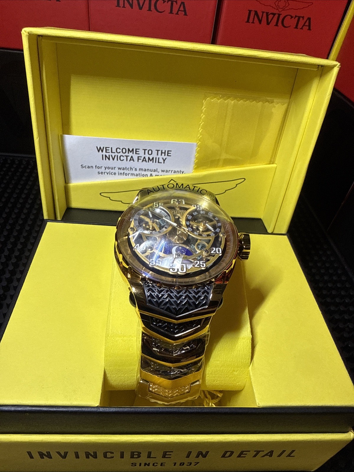 Invicta RESERVE Grand Dome Automatic Men’s 49mm Gold Skeleton dial 50268