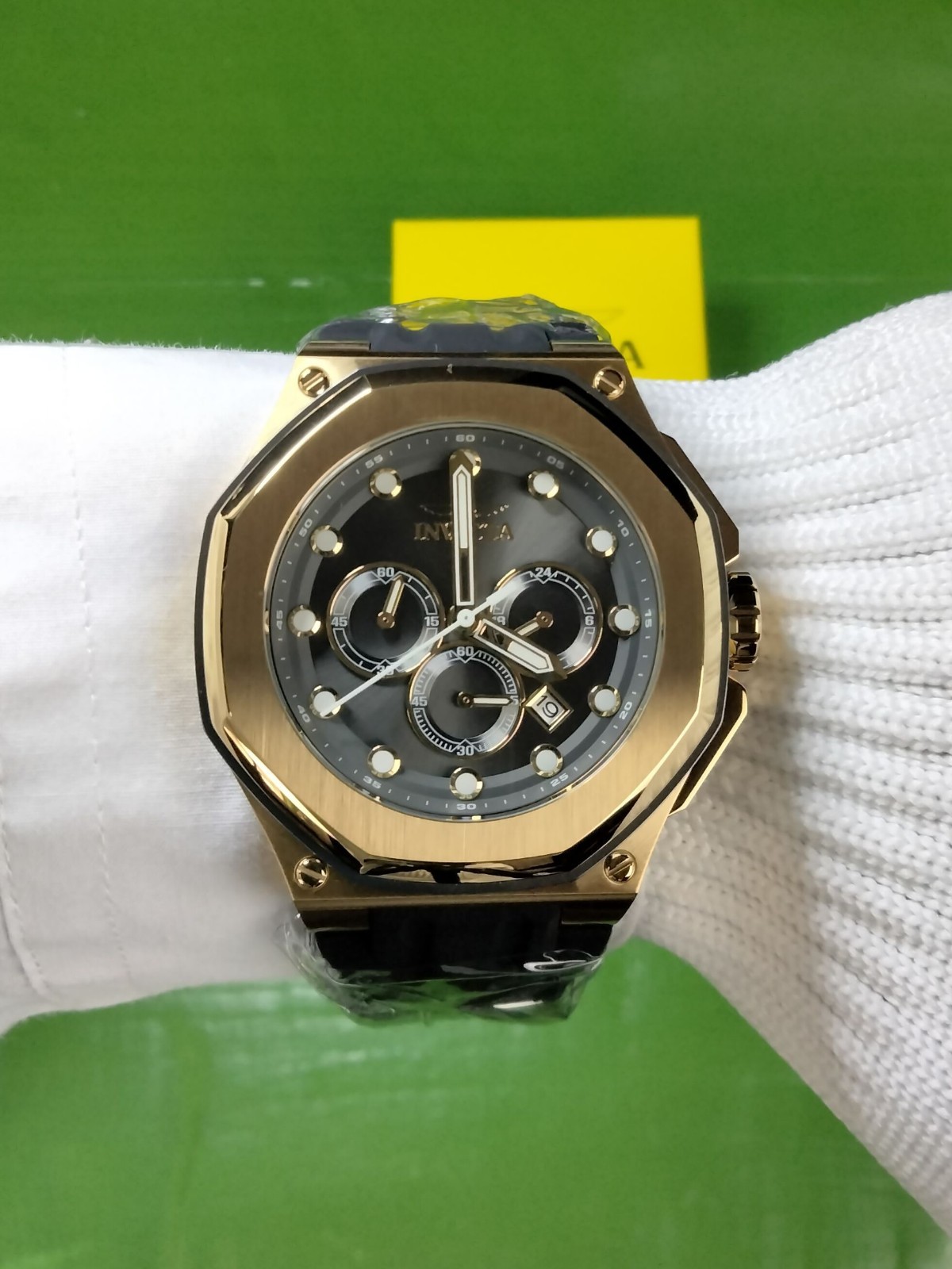 Invicta Akula 49142 Men 50mm Gunmetal Gold Chronograph Silicone Strap A/SS Watch