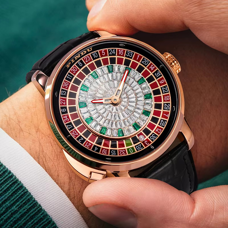 PINDU Luxury Automatic NH35A Watch Men Jacob Casino Tourbillon Rotating Roulette