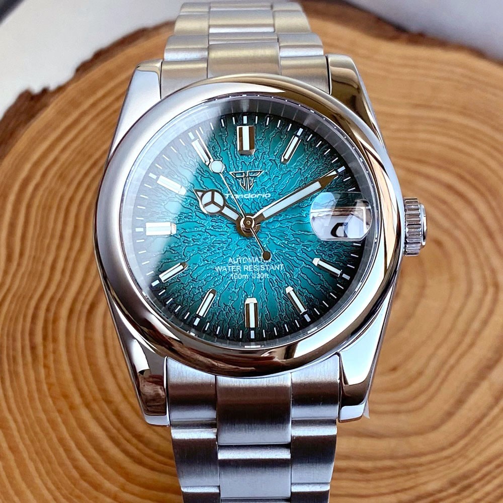 Tandorio 39mm Stainless Steel Automatic Men Watch For Miyota 8215 Sapphire Glass