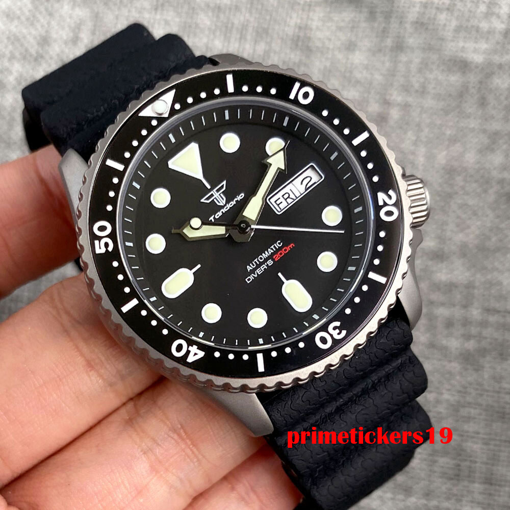 Tandorio NH36 41mm Titanium 20bar Automatic Men’s Watch Week Date Rotating Bezel