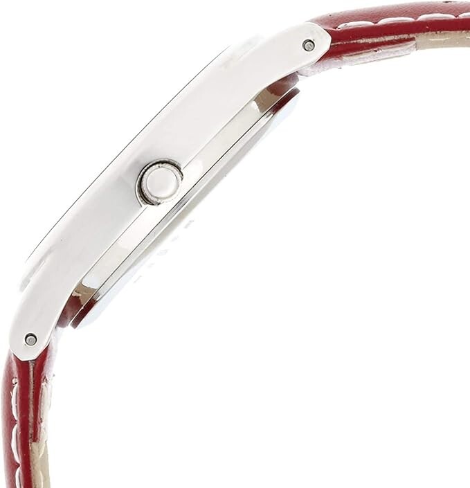 [Citizen Q&Q] Analog Snoopy Faux Leather Strap Watch AA95-9852 Ladies, Red