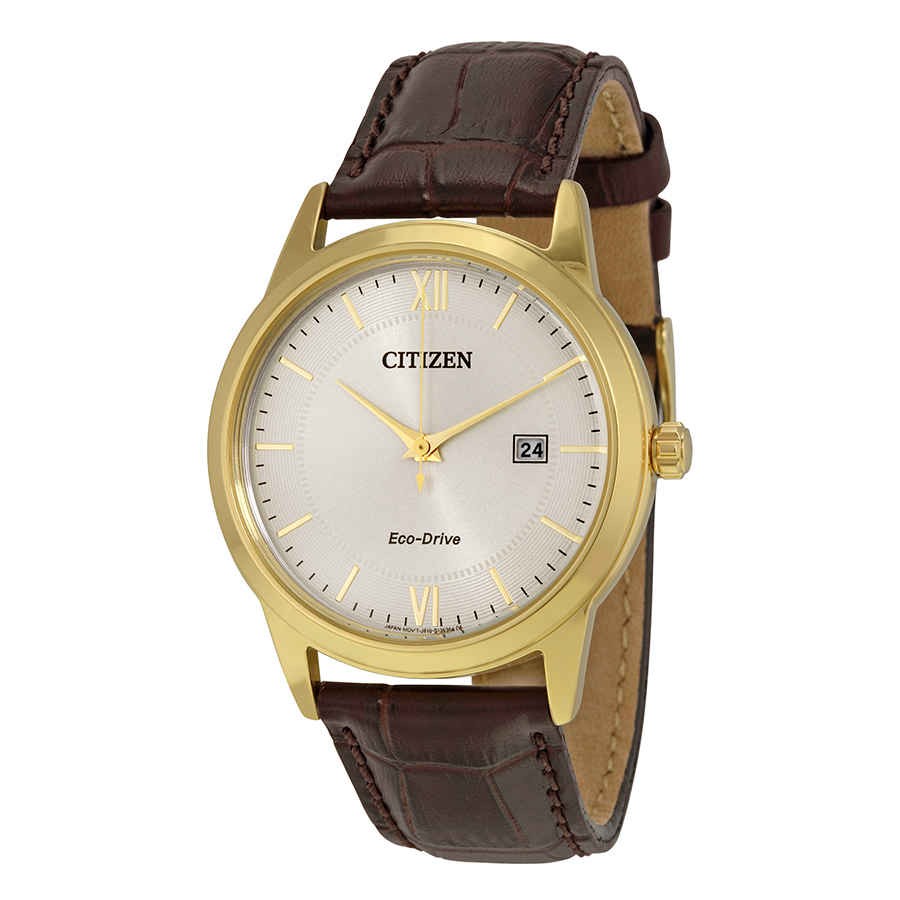 Citizen Men’s Straps Eco-Drive Ivory White Dial Watch AW1232-04A