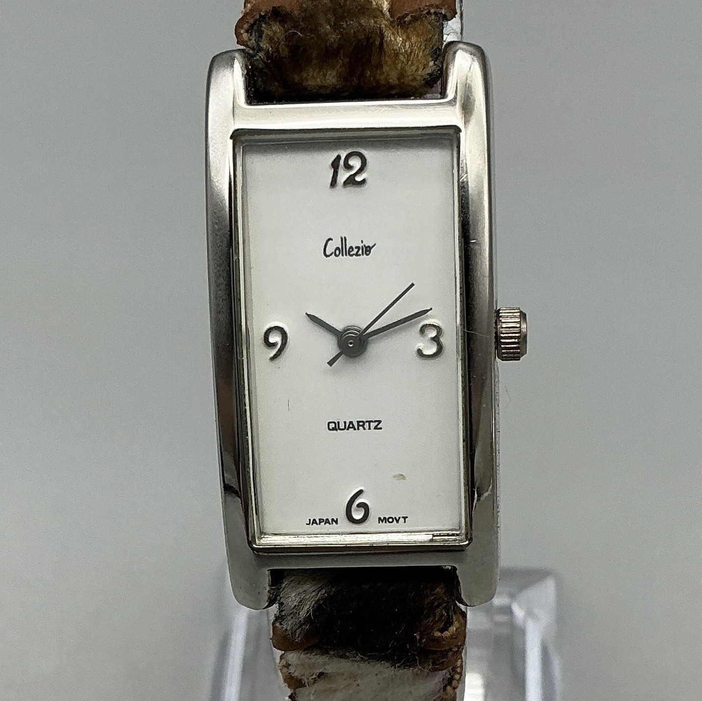 Collezio Womens Watch 18mm White Dial Silver Tone Cowhide Strap New Battery