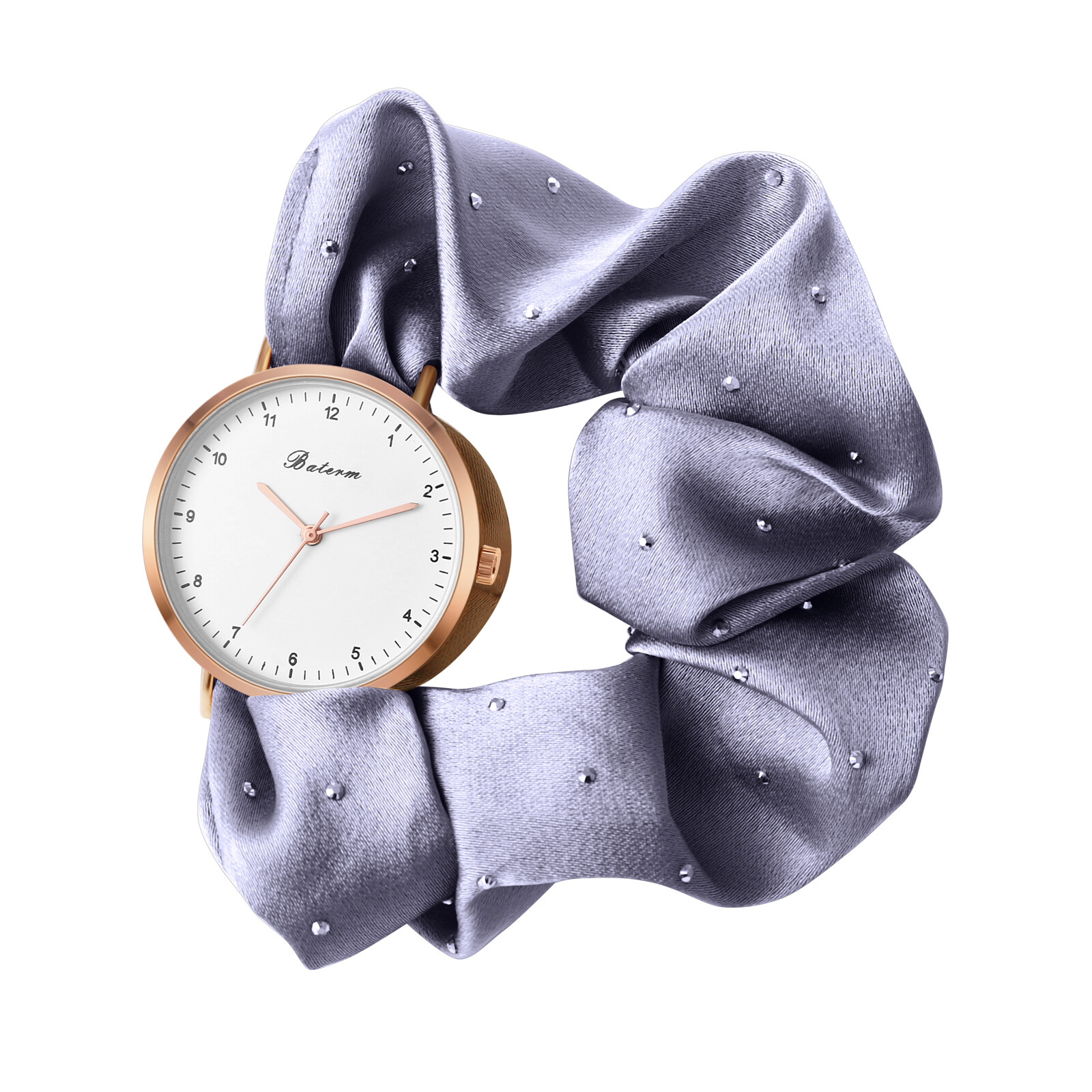 Womens Ultra Thin Elastic Scrunchie Bracelet Watch Round Cute Analog Wristwatch