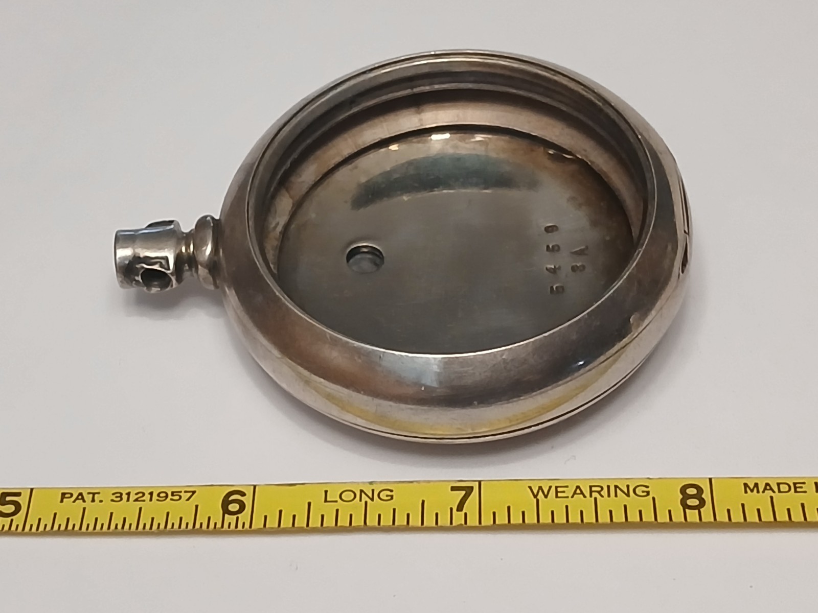Scrap? 18 size Coin Silver open face pocket watch case. No Crystal-bow. 75+Grams