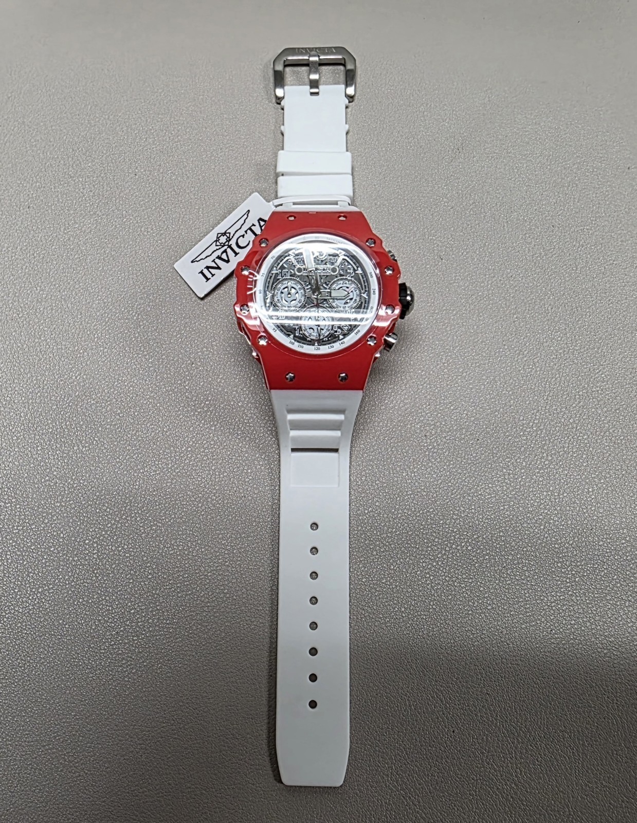 Invicta Racing Vaulthan Men’s Watch – 44mm, White & Red (69647)