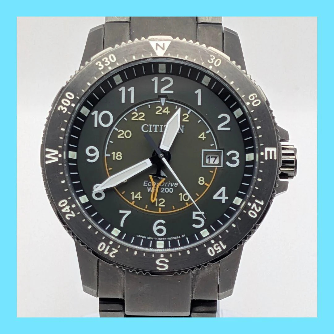 Citizen Promaster Land BJ7095-56X Eco-Drive Quartz GMT SS 1.71 Khaki