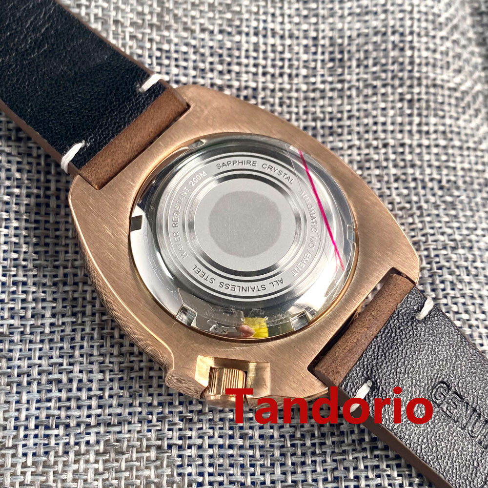 44mm Tandorio Mother of pearl Solid Full Cusn8 Bronze NH35A 20ATM Men Watch Date