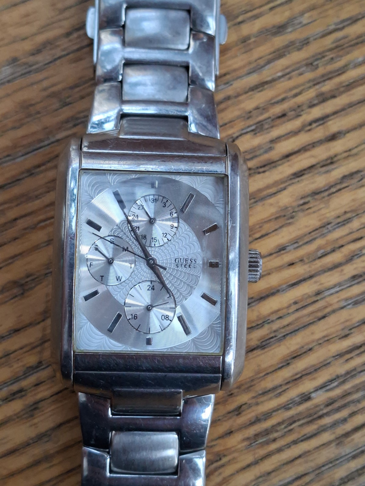 GUESS STEEL rectangle multifunction men’s watch