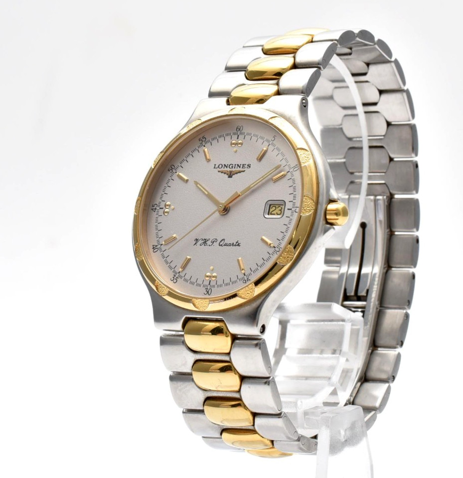 Vintage [N MINT] LONGINES Conquest V.H.P L1.613.3 Gold Gray Qz Men’s Watch JAPAN