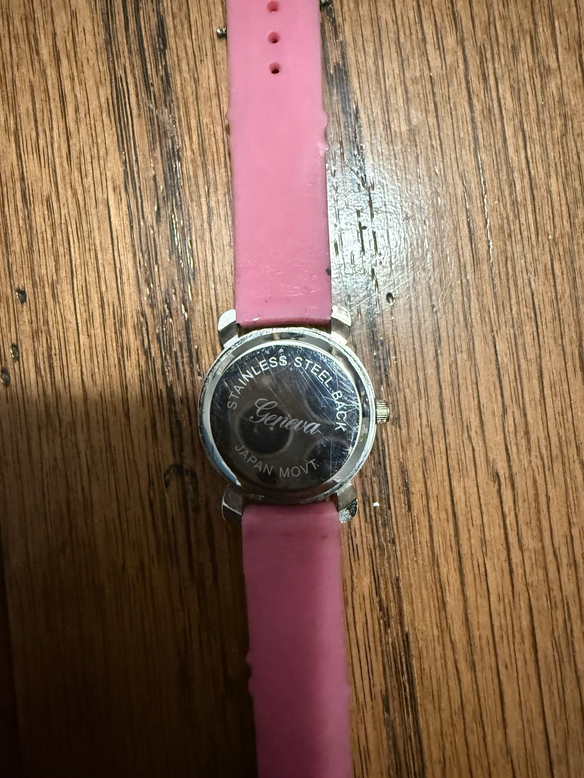 Geneva Ladybug Girls Pink Silicone Quartz Wristwatch Stainless Steel Analog