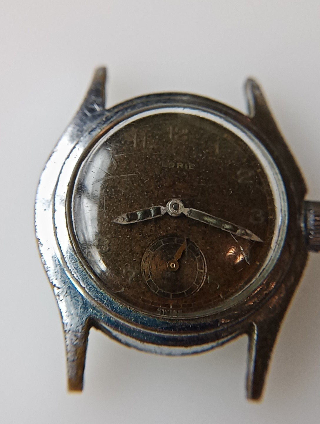 Vintage Lorie Watch Face Military Style Swiss 15j Sub Dial