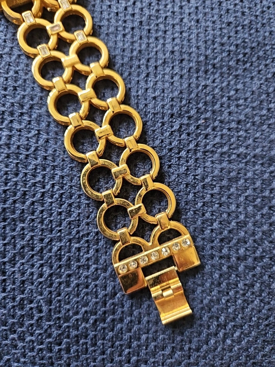 Elizabeth Taylor White Diamonds Womens Goldtone Quartz Bracelet Watch