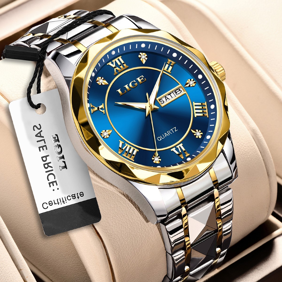 LIGE Men Watch Brand Luminous Steel Wristwatch Business Male Quartz Date Watches